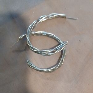 Paparazzi Silver Twisted Hoop Earrings